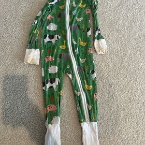 Little Sleepies Green Animal Pattern Footie